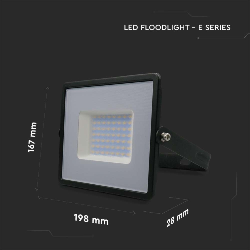 LED Schijnwerper LED/50W/230V 4000K IP65 zwart