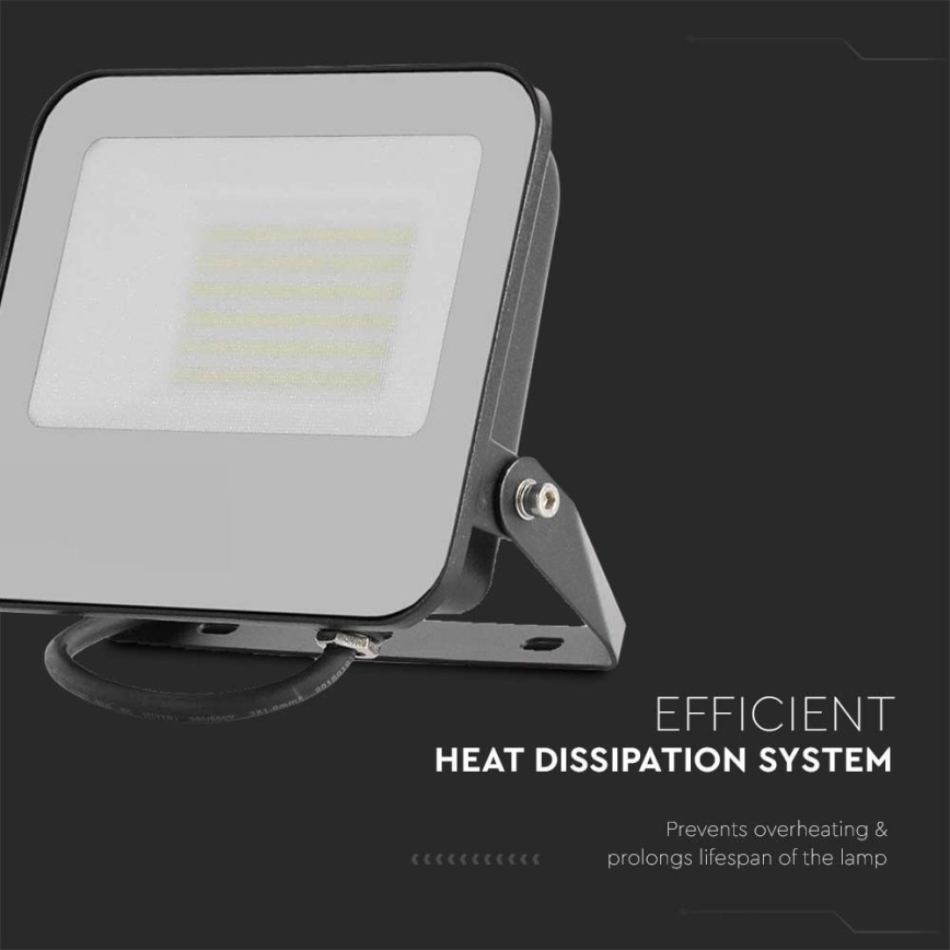 LED Schijnwerper LED/50W/230V 4000K IP65 zwart