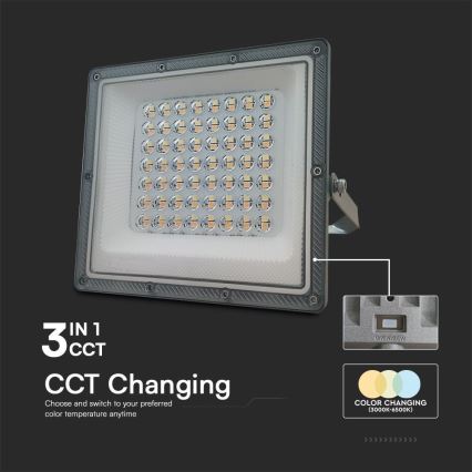 LED Schijnwerper LED/50W/230V IP65 3000/4000/6500K grijs