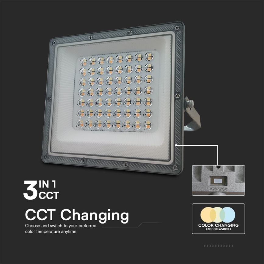 LED Schijnwerper LED/50W/230V IP65 3000/4000/6500K grijs