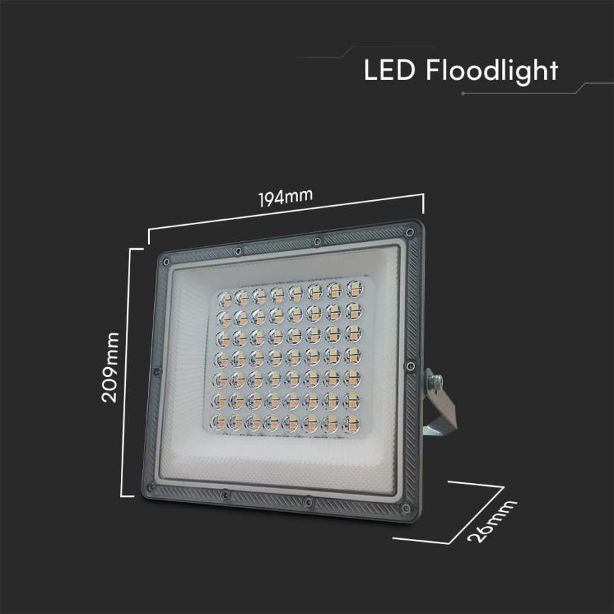 LED Schijnwerper LED/50W/230V IP65 3000/4000/6500K grijs