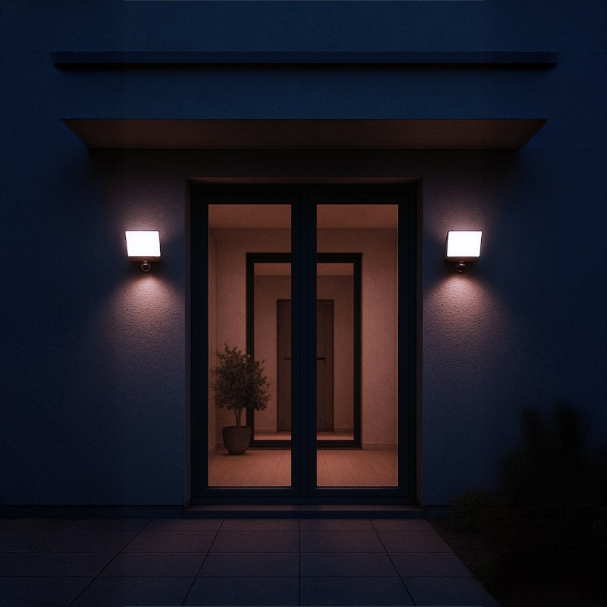 LED-schijnwerper met bewegings- en schemersensor DAVOS LED/30W/230V IP54 zwart