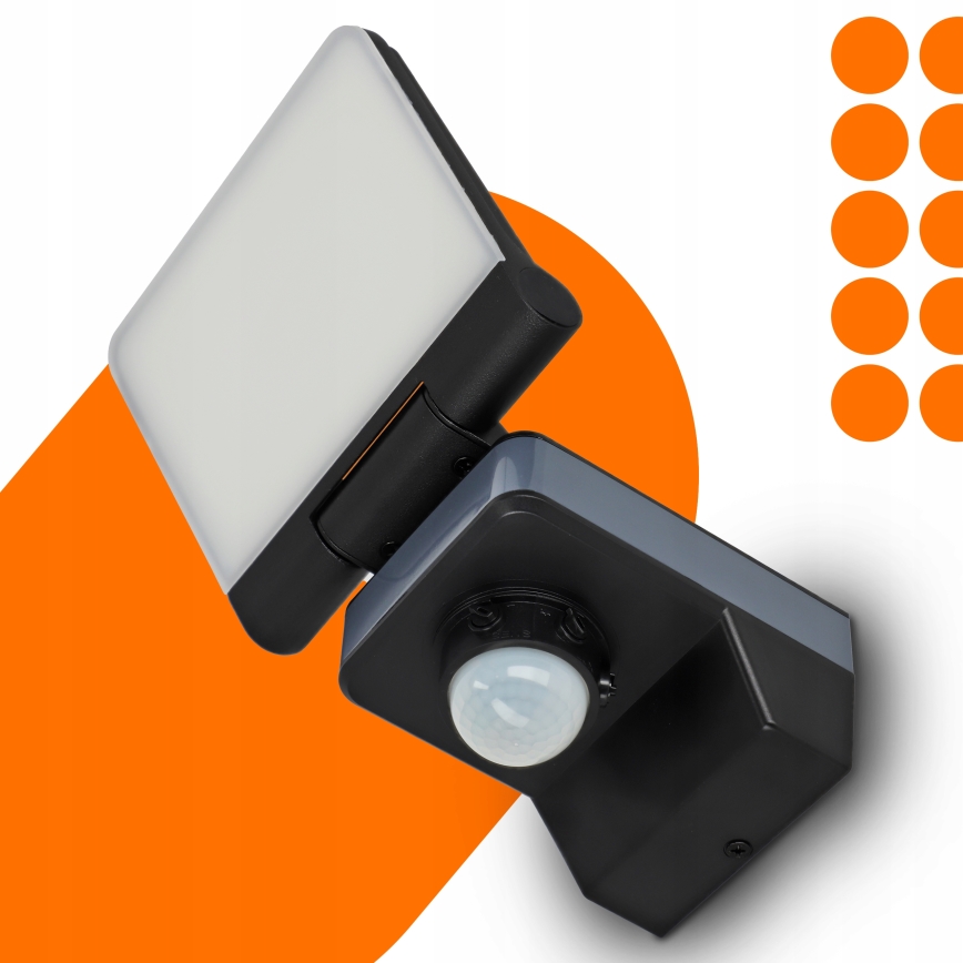 LED-schijnwerper met bewegings- en schemersensor LED/24W/230V 4200K IP54 zwart