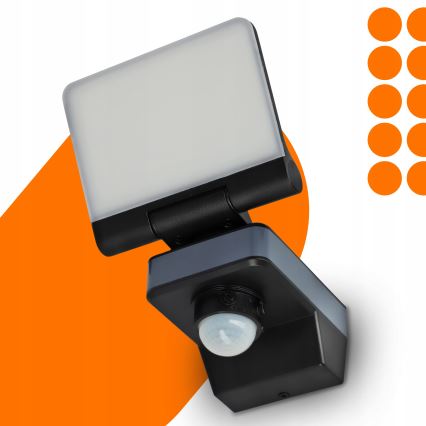 LED-schijnwerper met bewegings- en schemersensor LED/24W/230V 4200K IP54 zwart