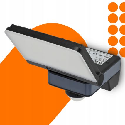 LED-schijnwerper met bewegings- en schemersensor LED/24W/230V 4200K IP54 zwart
