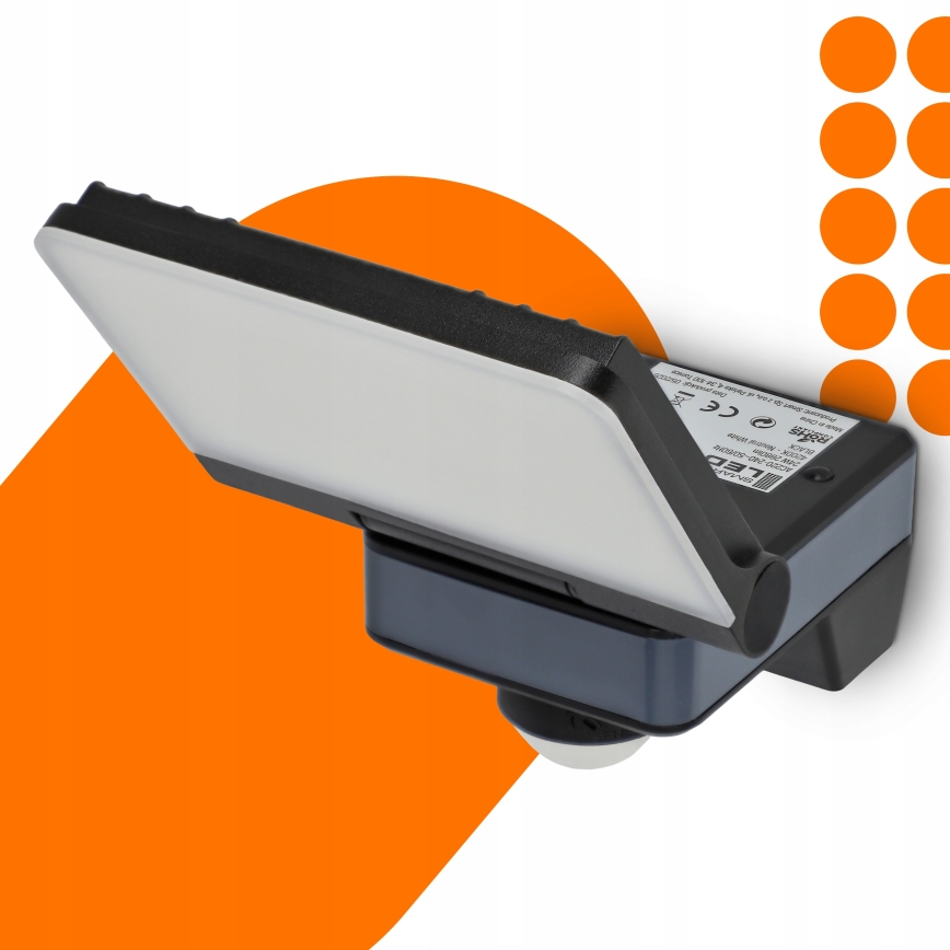 LED-schijnwerper met bewegings- en schemersensor LED/24W/230V 4200K IP54 zwart
