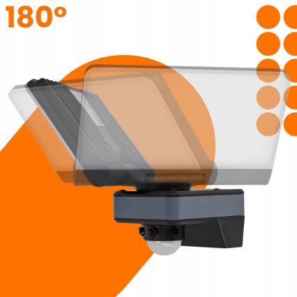 LED schijnwerper met bewegings- en schemersensor LED/44W/230V 4200K IP54 zwart
