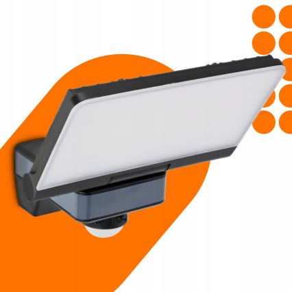 LED schijnwerper met bewegings- en schemersensor LED/44W/230V 4200K IP54 zwart