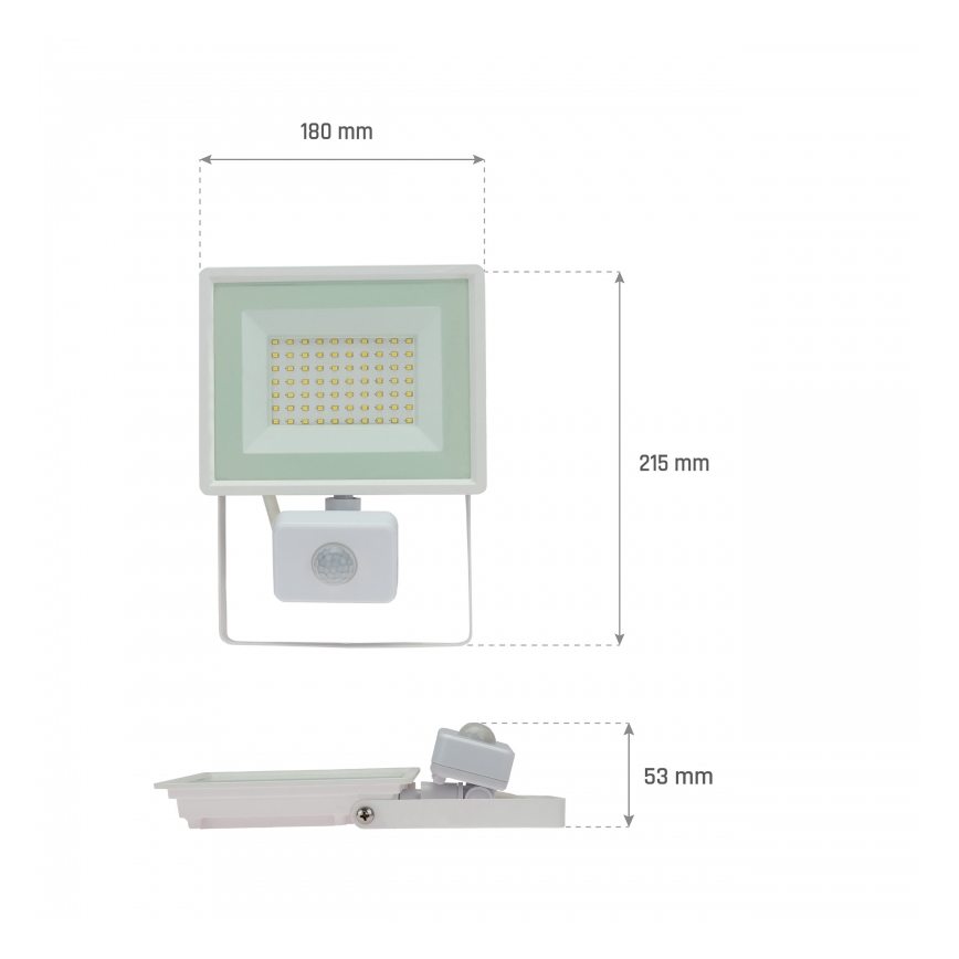 LED-schijnwerper met bewegingssensor NOCTIS LUX 3 LED/50W/230V 4000K IP44 wit