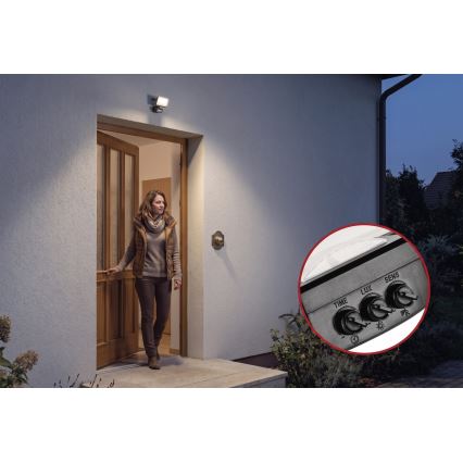 LED-reflector met bewegings- en schemersensor TAMBO EVO LED/10W/230V 4000K IP44 zwart