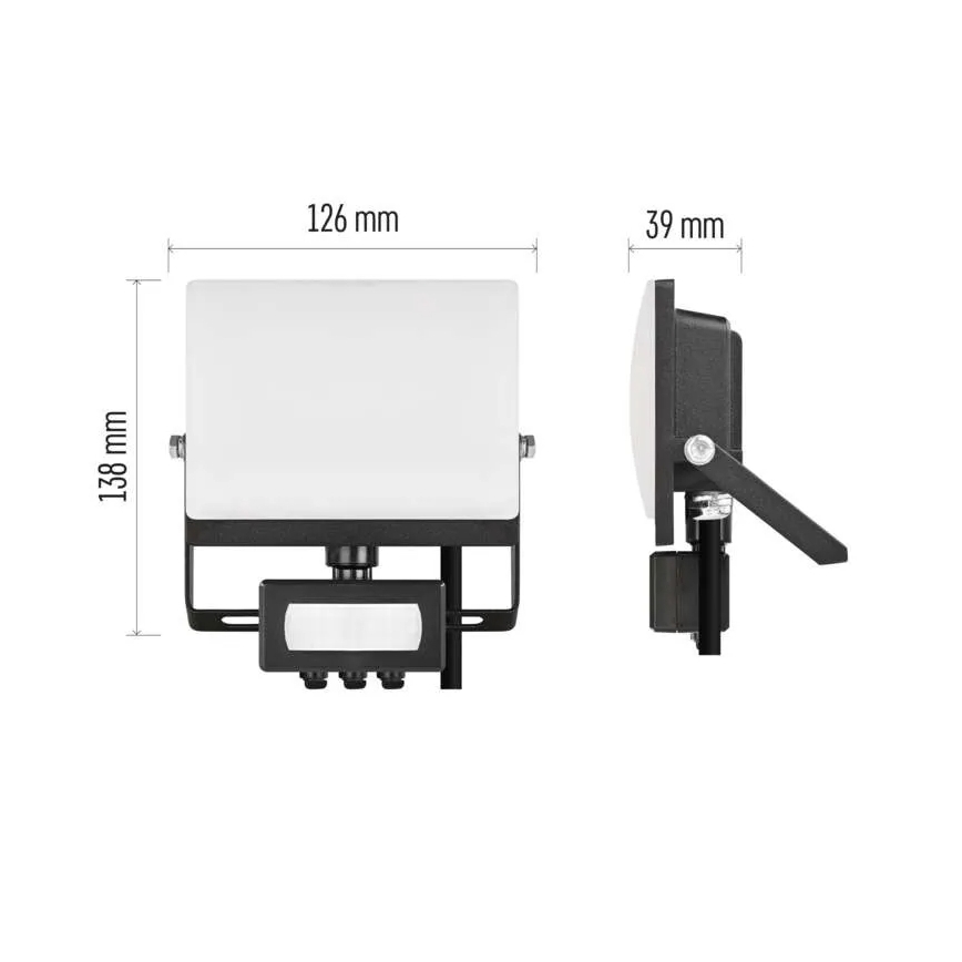 LED-schijnwerper met bewegings- en schemersensor TAMBO EVO LED/20W/230V 4000K IP44 zwart