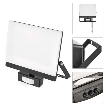 LED-schijnwerper met bewegings- en schemersensor TAMBO EVO LED/50W/230V 4000K IP44 zwart