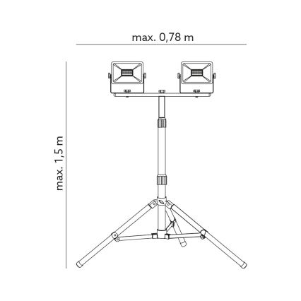 LED Schijnwerper met een Standaard 2xLED/30W/230V IP65