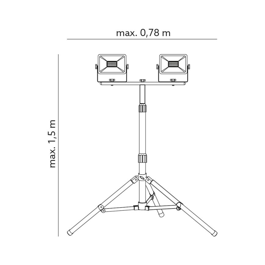 LED Schijnwerper met een Standaard 2xLED/30W/230V IP65