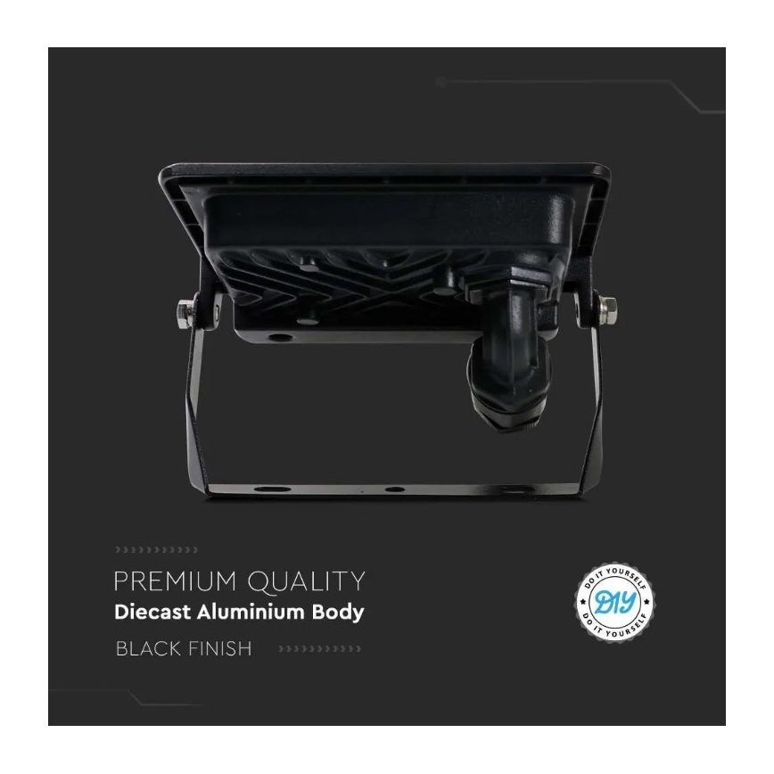 LED Schijnwerper met directe aansluiting SAMSUNG CHIP LED/10W/230V IP65 4000K zwart