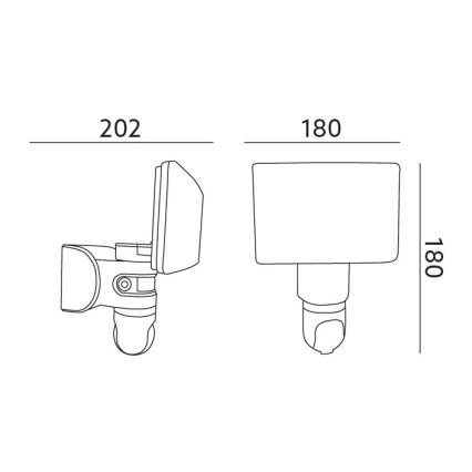 LED Schijnwerper met sensor en camera LED/23W/230V IP44 Wi-Fi Tuya