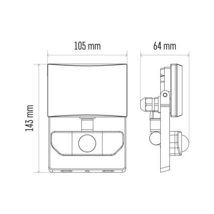 LED Schijnwerper met Sensor LED/10,5W/230V IP54