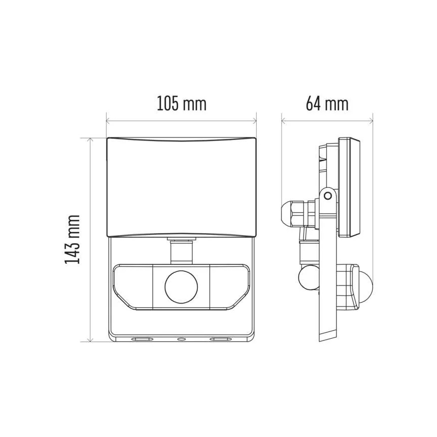 LED Schijnwerper met Sensor LED/10,5W/230V IP54