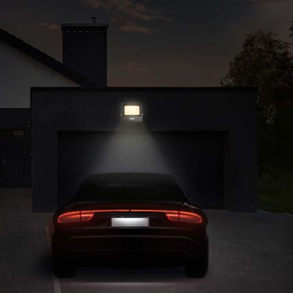 LED Schijnwerper met sensor LED/50W/230V 4000K IP65 zwart