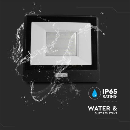 LED Schijnwerper met sensor LED/50W/230V 4000K IP65 zwart