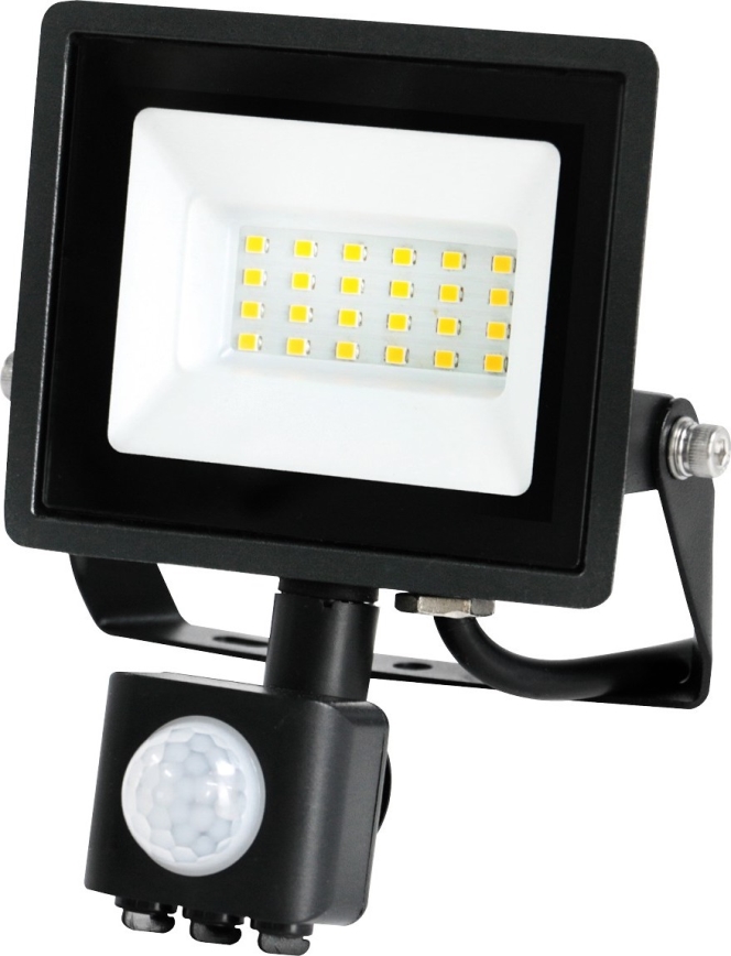 LED Schijnwerper met sensor MHC LED/20W/230V IP44 6500K zwart