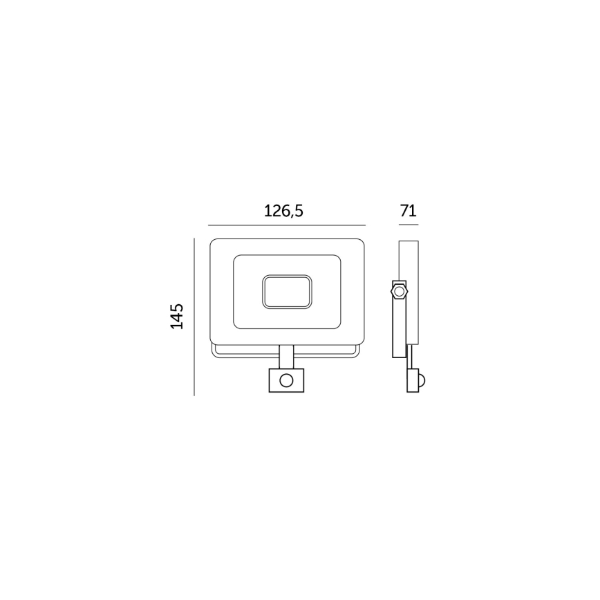 LED Schijnwerper met sensor MHC LED/20W/230V IP44 6500K zwart