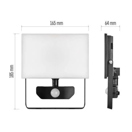 LED Schijnwerper met sensor TAMBO LED/30W/230V 4000K IP54