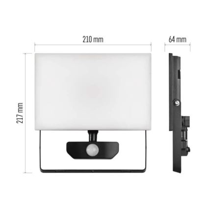 LED Schijnwerper met sensor TAMBO LED/50W/230V 4000K IP54
