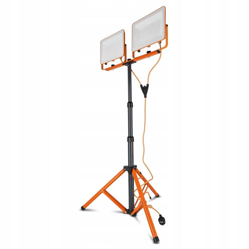 LED-schijnwerper met statief 2xLED/100W/230V 4500K IP65 oranje