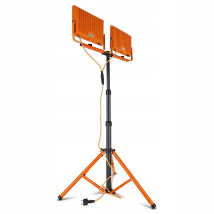 LED-schijnwerper met statief 2xLED/100W/230V 4500K IP65 oranje
