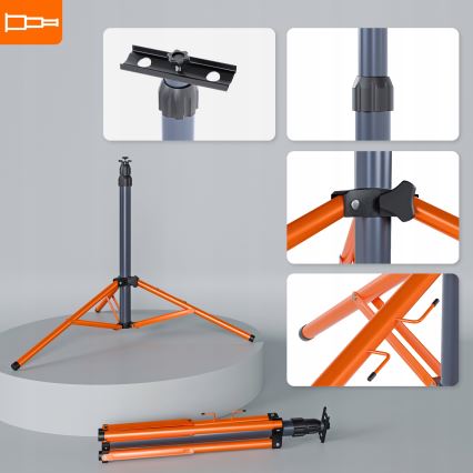LED-schijnwerper met statief 2xLED/100W/230V 4500K IP65 zwart/oranje