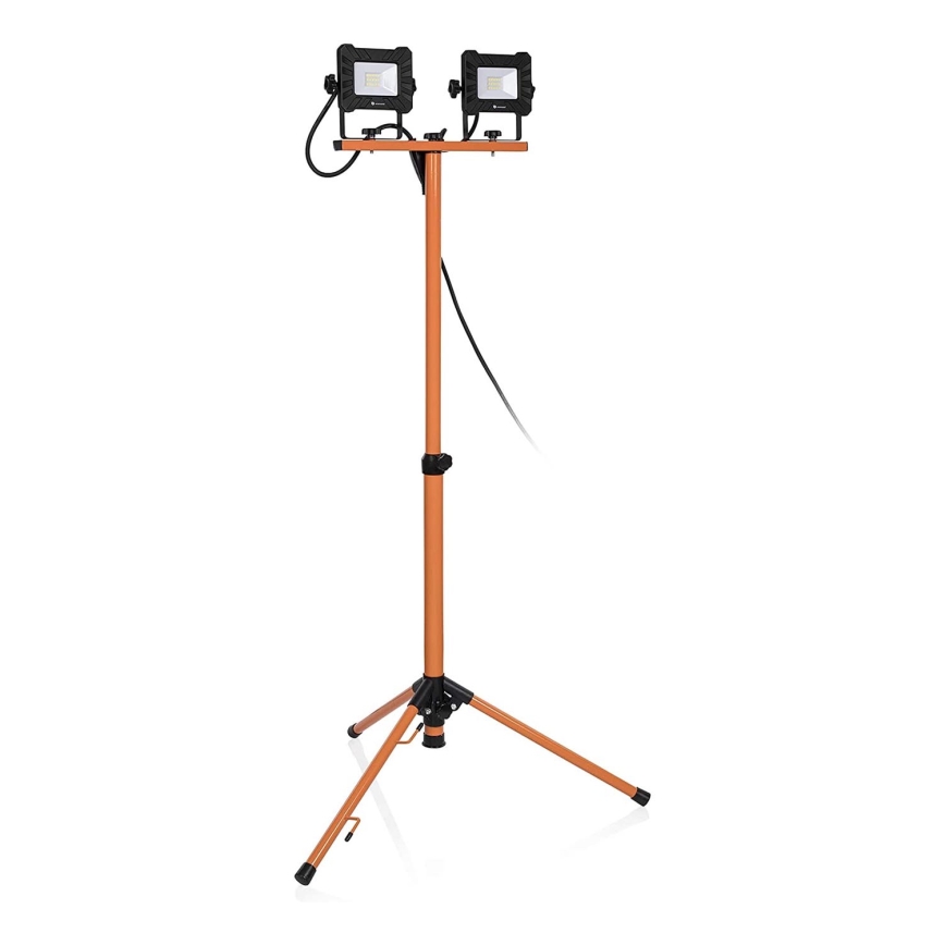 LED-schijnwerper met statief 2xLED/10W/230V 4000K IP65 oranje/zwart