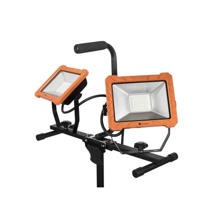 LED-schijnwerper met statief 2xLED/30W/230V 4000K IP65 oranje/zwart