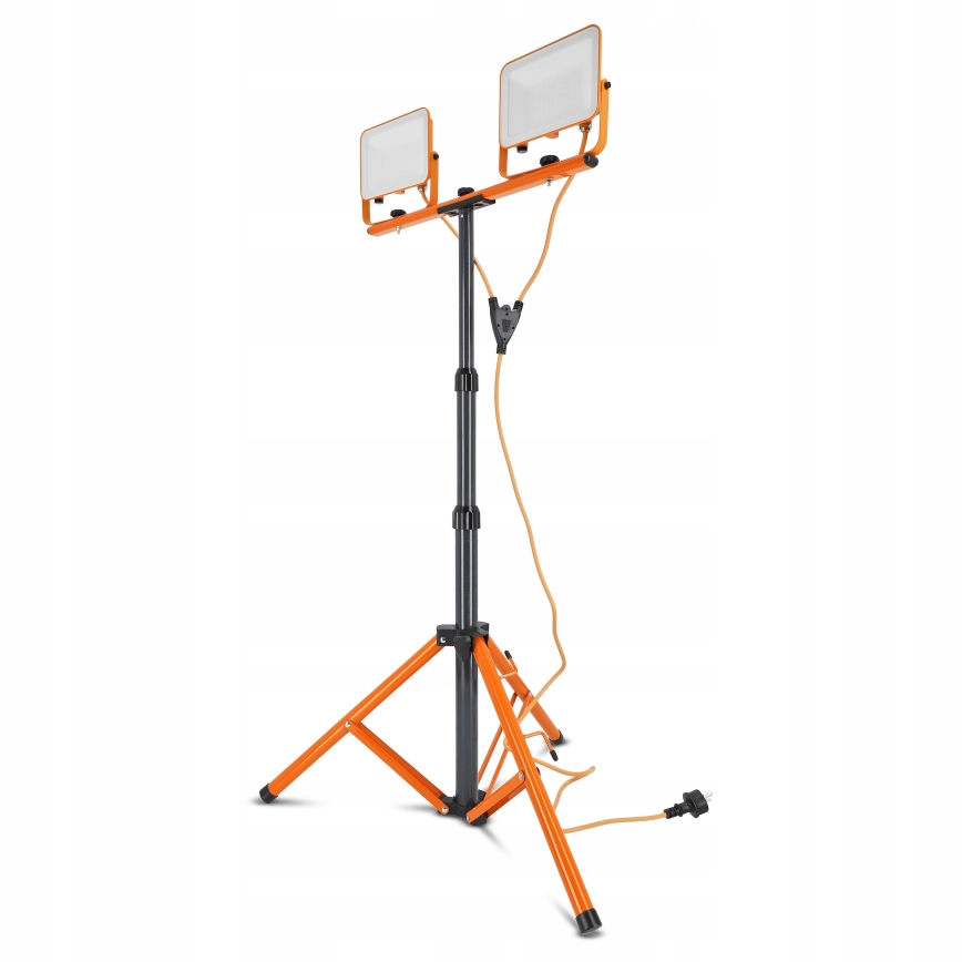 LED schijnwerper met statief 2xLED/50W/230V 4500K IP65 oranje