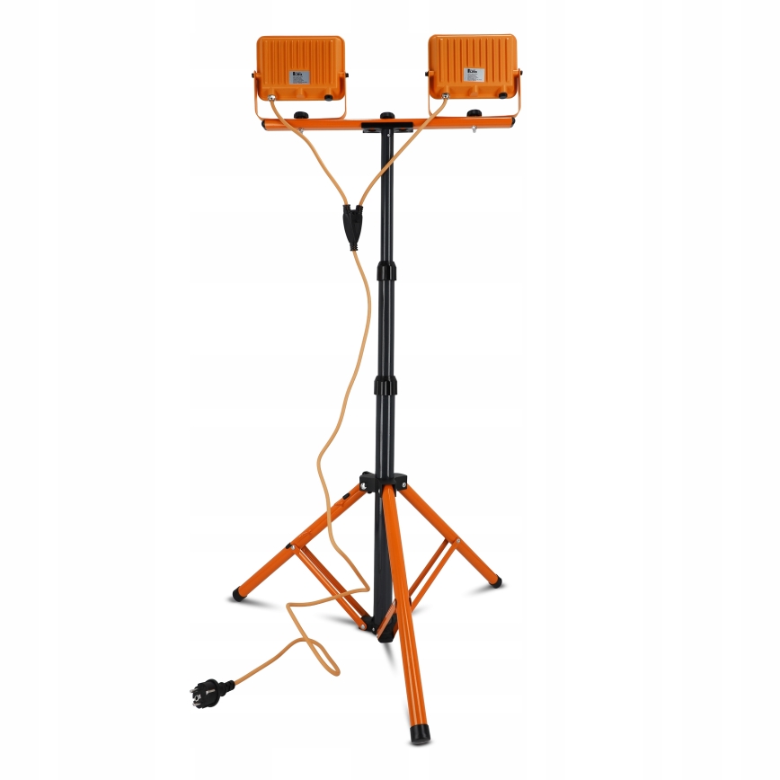 LED schijnwerper met statief 2xLED/50W/230V 4500K IP65 oranje