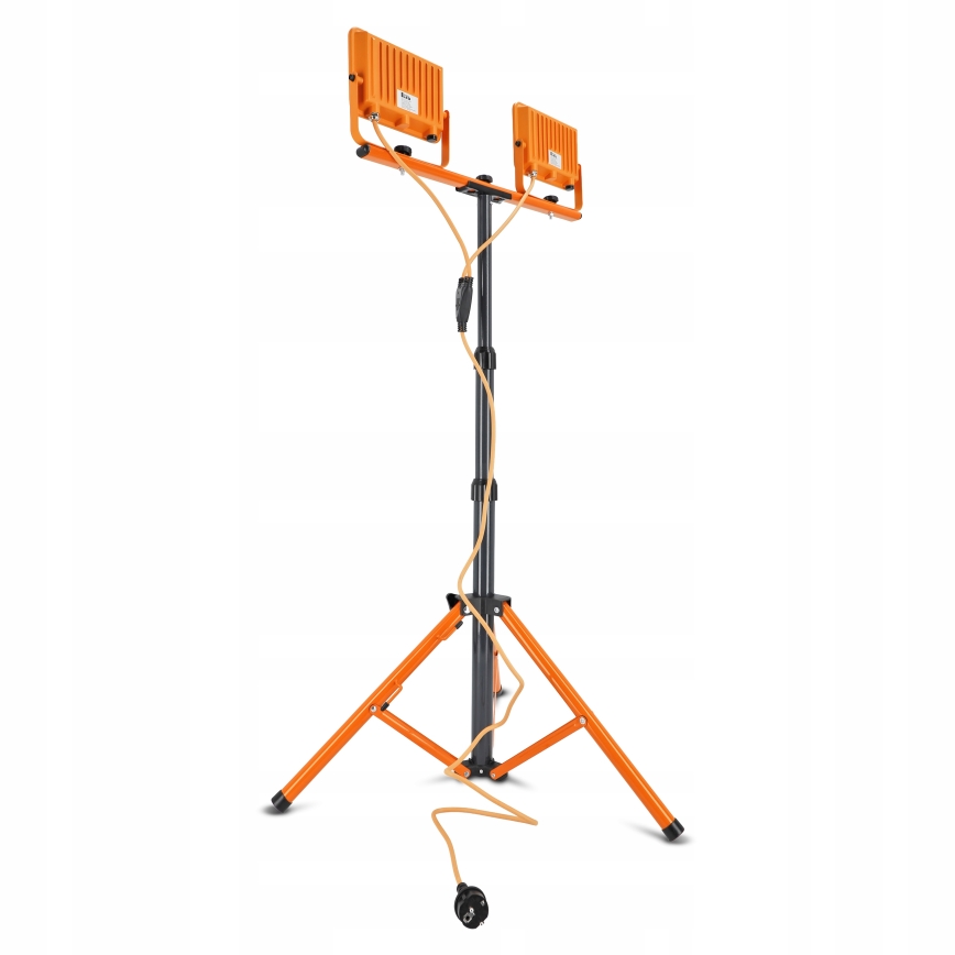 LED schijnwerper met statief 2xLED/50W/230V 4500K IP65 oranje
