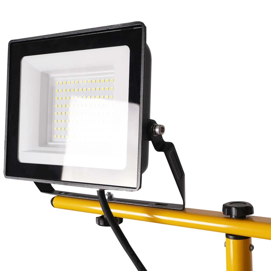 LED-schijnwerper met statief 2xLED/50W/230V 6500K IP65 geel