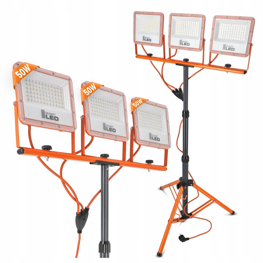 LED-schijnwerper met statief 3xLED/50W/230V 4500K IP65 oranje