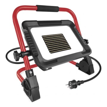 LED-schijnwerper met statief ELION LED/100W/230V 4000K IP65 rood/zwart