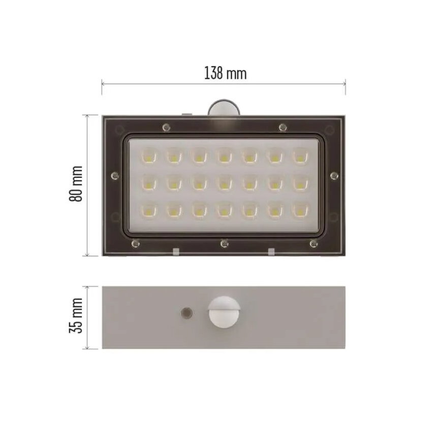 LED Schijnwerper op zonne-energie met bewegingssensor LED/3,7V 1200mAh 4000K IP65 wit