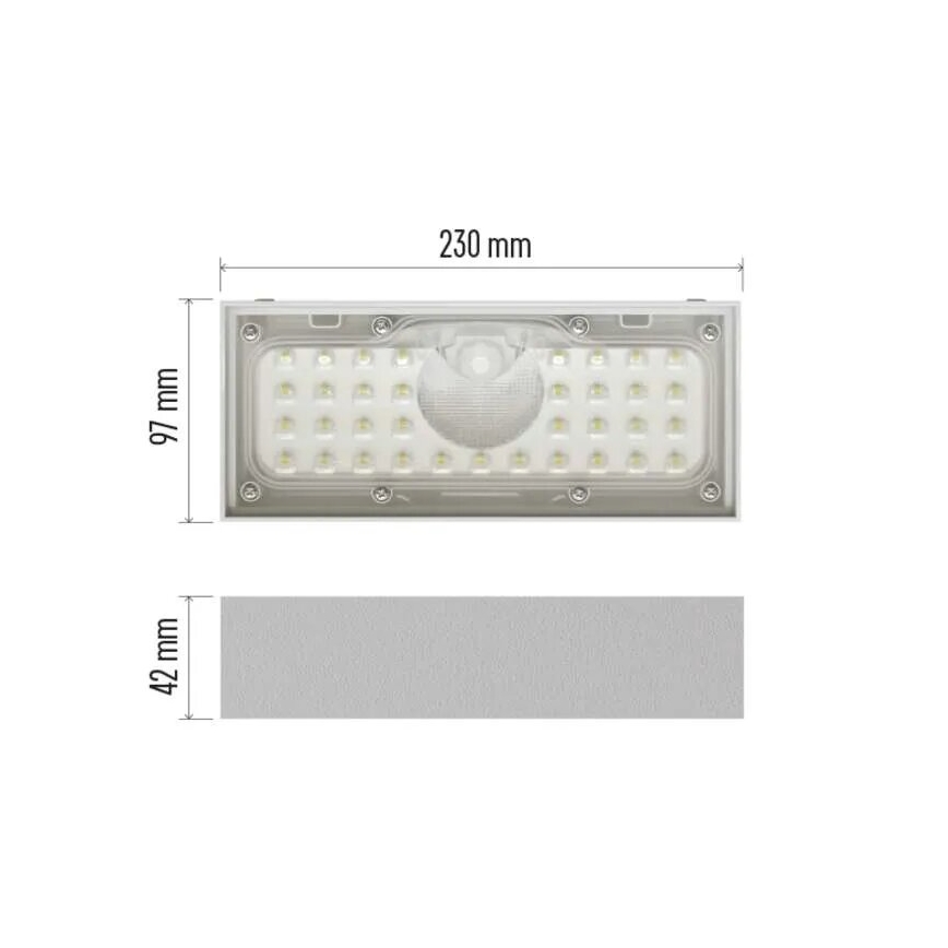 LED Schijnwerper op zonne-energie met bewegingssensor LED/3,7V 3000mAh 4000K IP65 wit