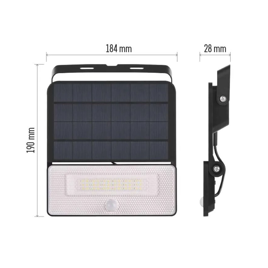 LED Schijnwerper op zonne-energie met bewegingssensor LED/3,7V 3600mAh 4000K IP54