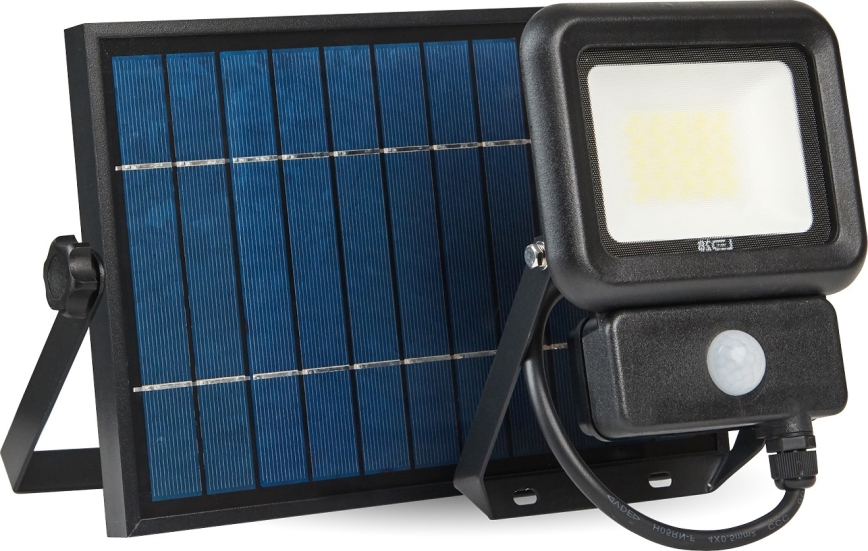 LED Schijnwerper op zonne-energie voor buiten met sensor LED/20W/3,7V 6500K IP65 4400 mAh