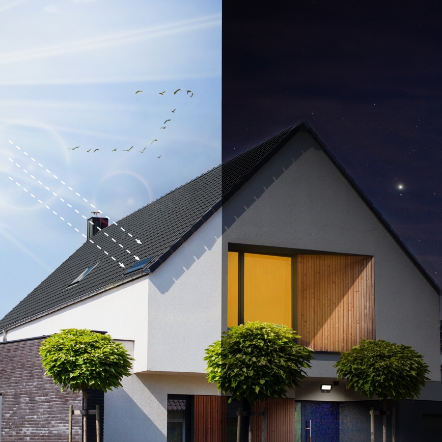 LED Schijnwerper op zonne-energie voor buiten met sensor LED/20W/3,7V 6500K IP65 4400 mAh