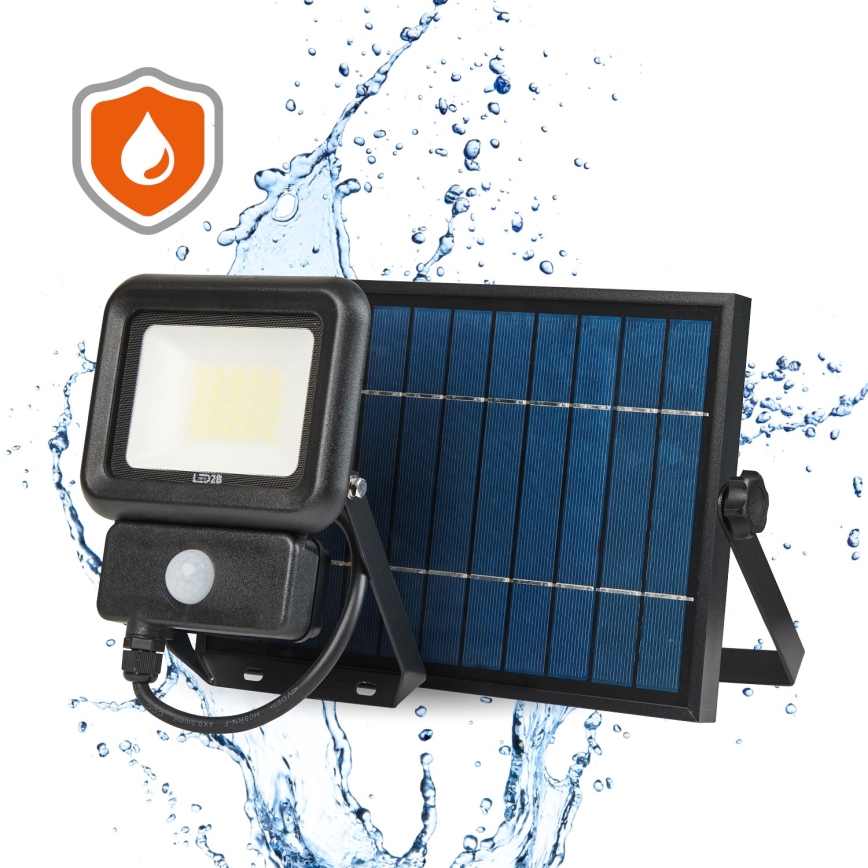 LED Schijnwerper op zonne-energie voor buiten met sensor LED/20W/3,7V 6500K IP65 4400 mAh