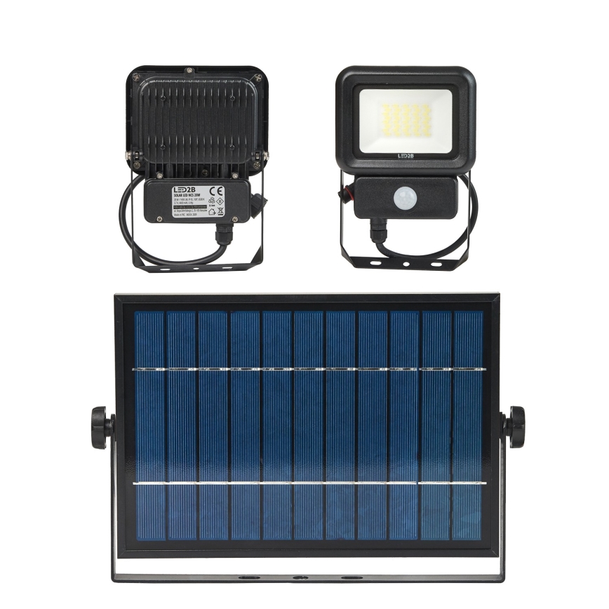 LED Schijnwerper op zonne-energie voor buiten met sensor LED/20W/3,7V 6500K IP65 4400 mAh