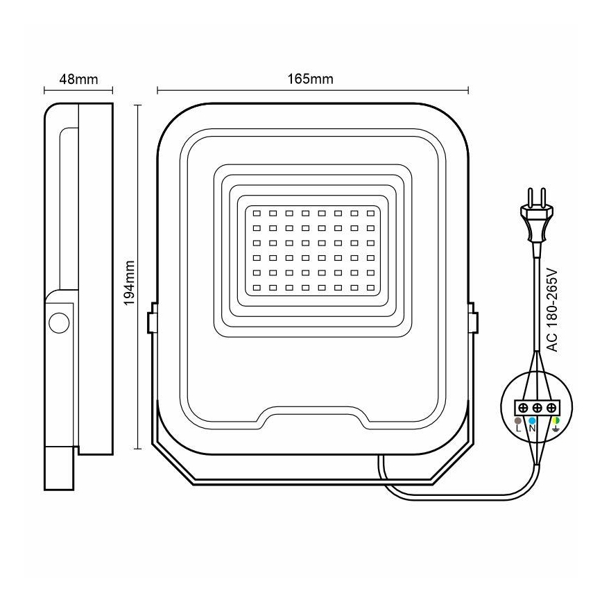 LED Schijnwerper PROFI LED/30W/180-265V 5000K IP65