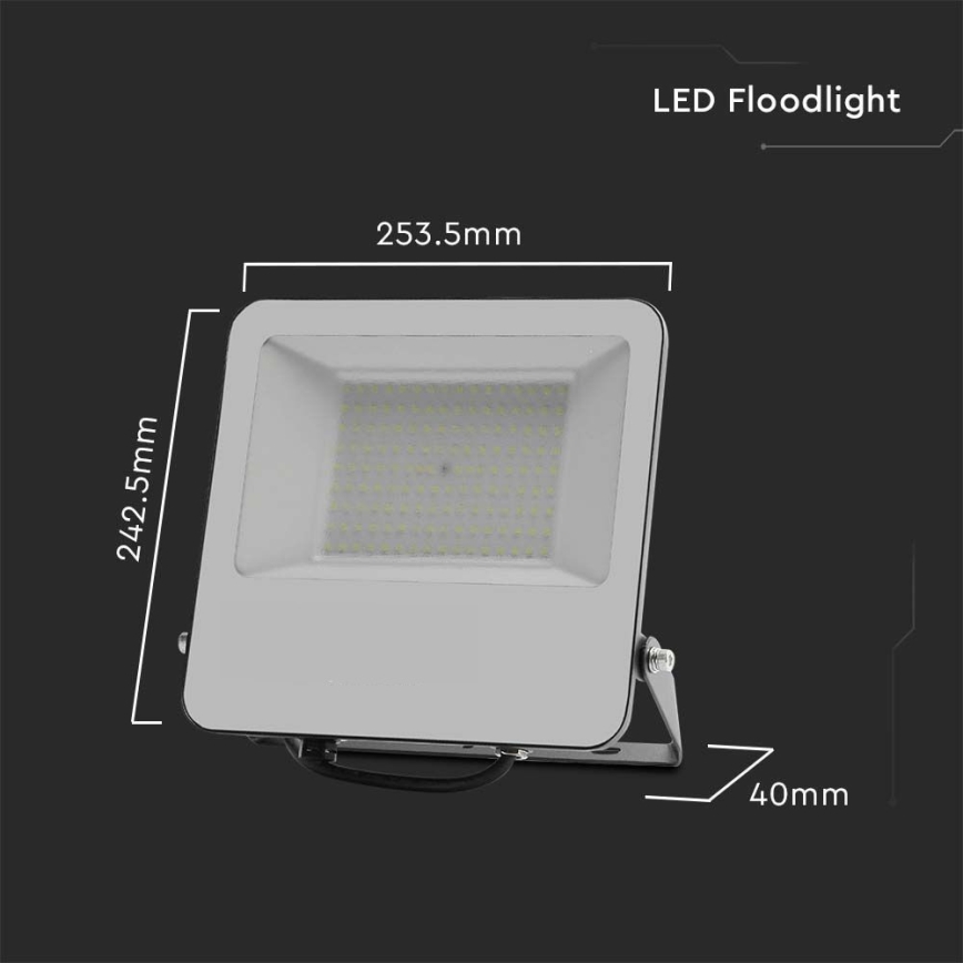 LED Schijnwerper SAMSUNG CHIP LED/100W/230V 4000K IP65 zwart