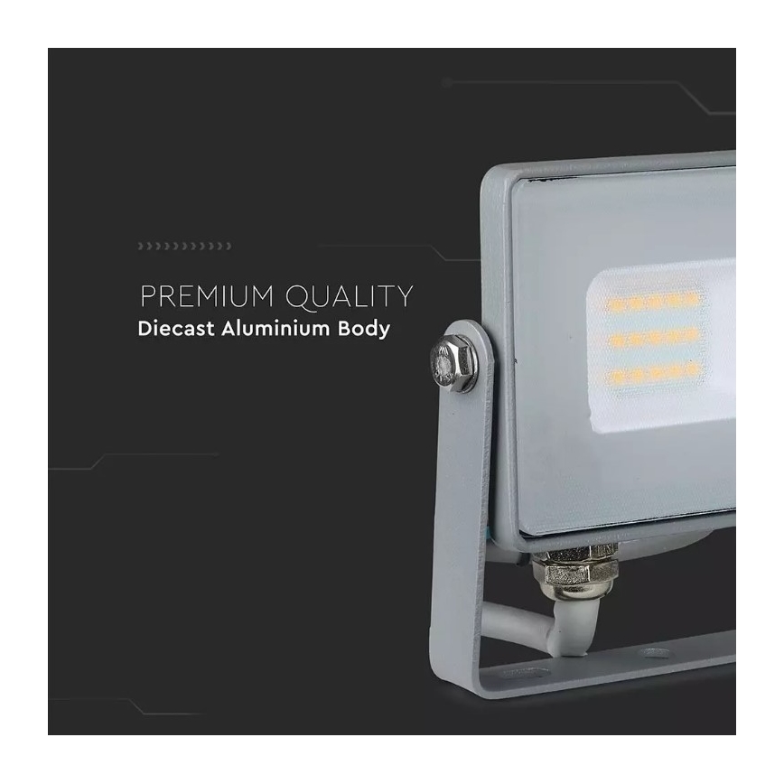 LED Schijnwerper SAMSUNG CHIP LED/10W/230V IP65 4000K grijs