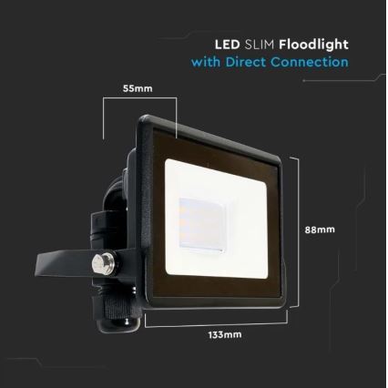 LED Schijnwerper SAMSUNG CHIP LED/10W/230V IP65 4000K zwart